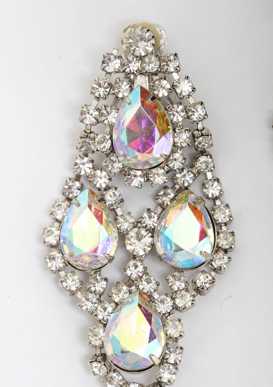 Huge Rhinestone Earrings For Sale at 1stdibs