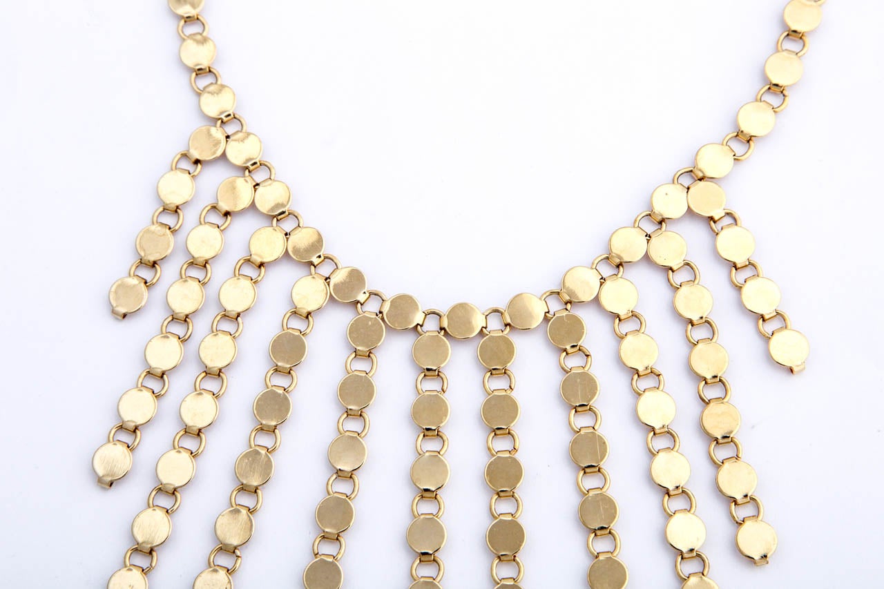 Goldtone Tiny Disk Necklace, Costume Jewelry For Sale at 1stDibs