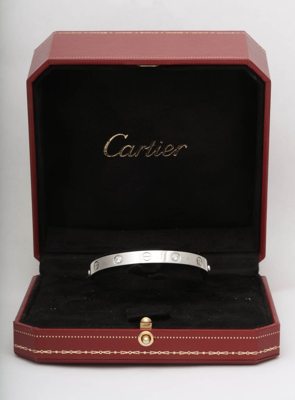 Cartier Diamond LOVE Bangle, Box and Papers In Excellent Condition For Sale In New York, NY