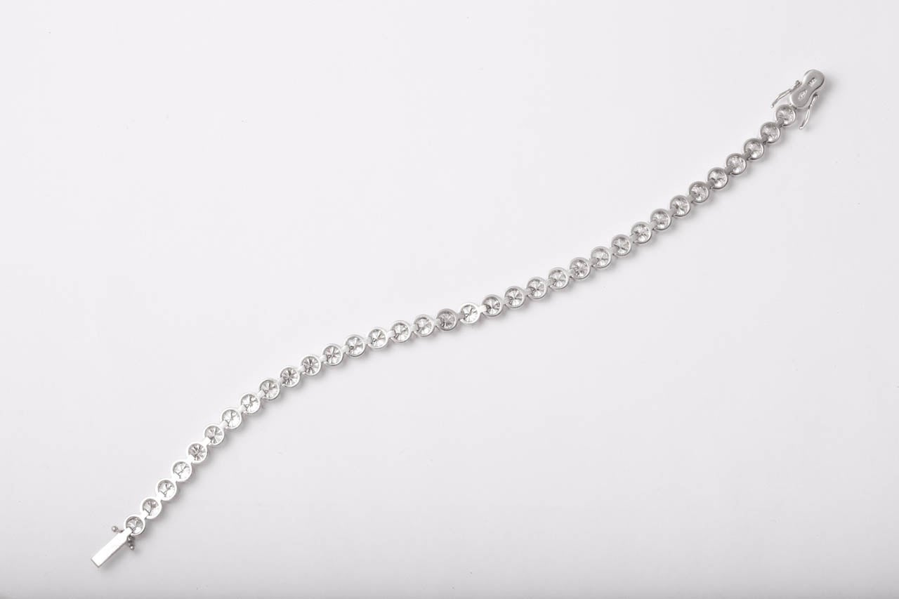 Women's Italian Diamond Tennis Bracelet, 9.34 For Sale
