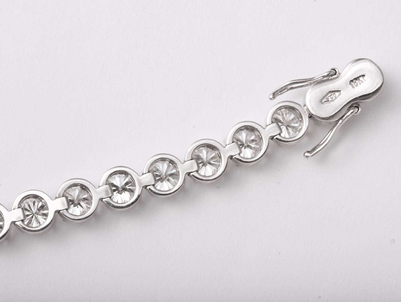 Italian Diamond Tennis Bracelet, 9.34 For Sale 1
