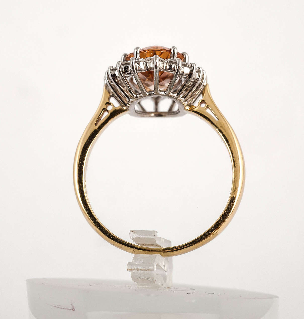 Post-War Imperial Topaz Diamond Gold Cocktail Ring For Sale