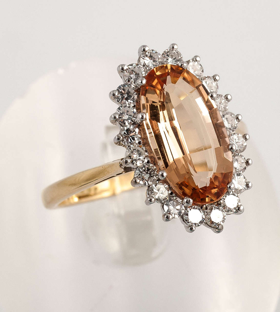 Women's Imperial Topaz Diamond Gold Cocktail Ring For Sale
