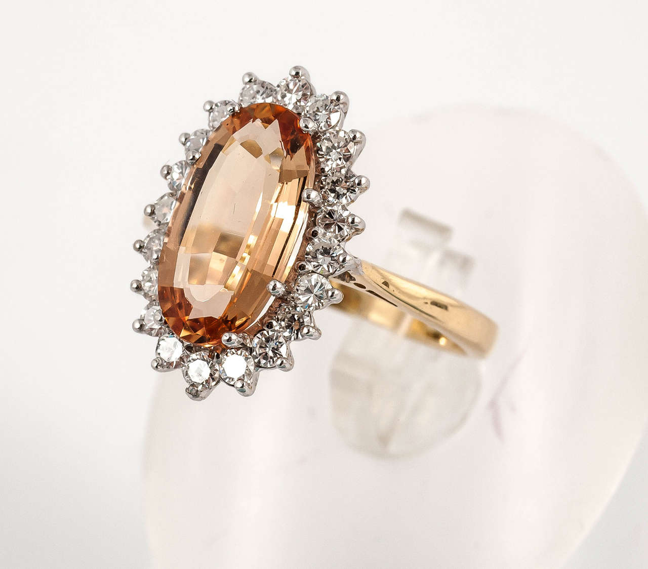 Imperial Topaz Diamond Gold Cocktail Ring For Sale 1