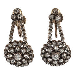 Edwardian Diamond Platinum Drop Earrings