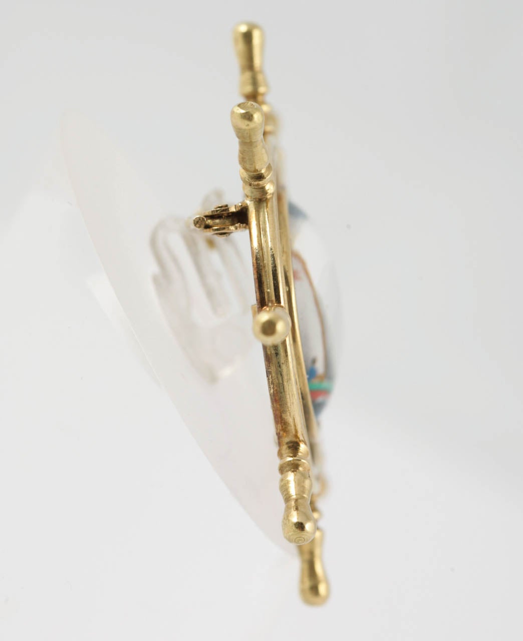 Edwardian Essex Crystal Gold Yacht Pin Brooch In Excellent Condition For Sale In London, GB