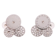 BULGARI Gold And Diamond Spinning Wheel Earclips