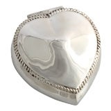 Antique Sterling Silver Heart-Shaped Trinkets/Jewelry  Box