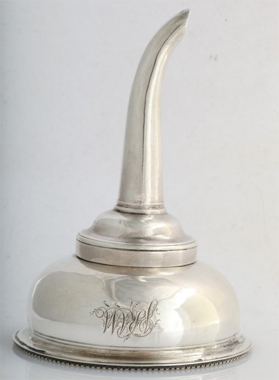 Georgian, sterling silver wine funnel, London, 1775. @5