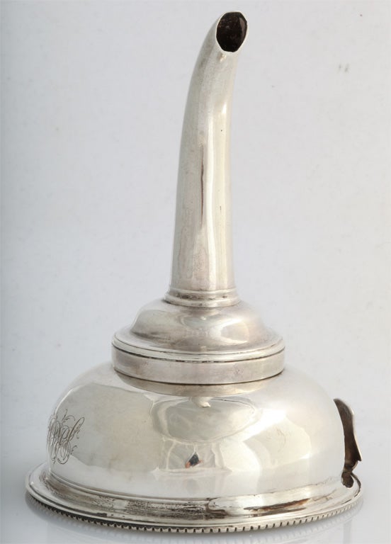 English Georgian Sterling Silver Wine Funnel