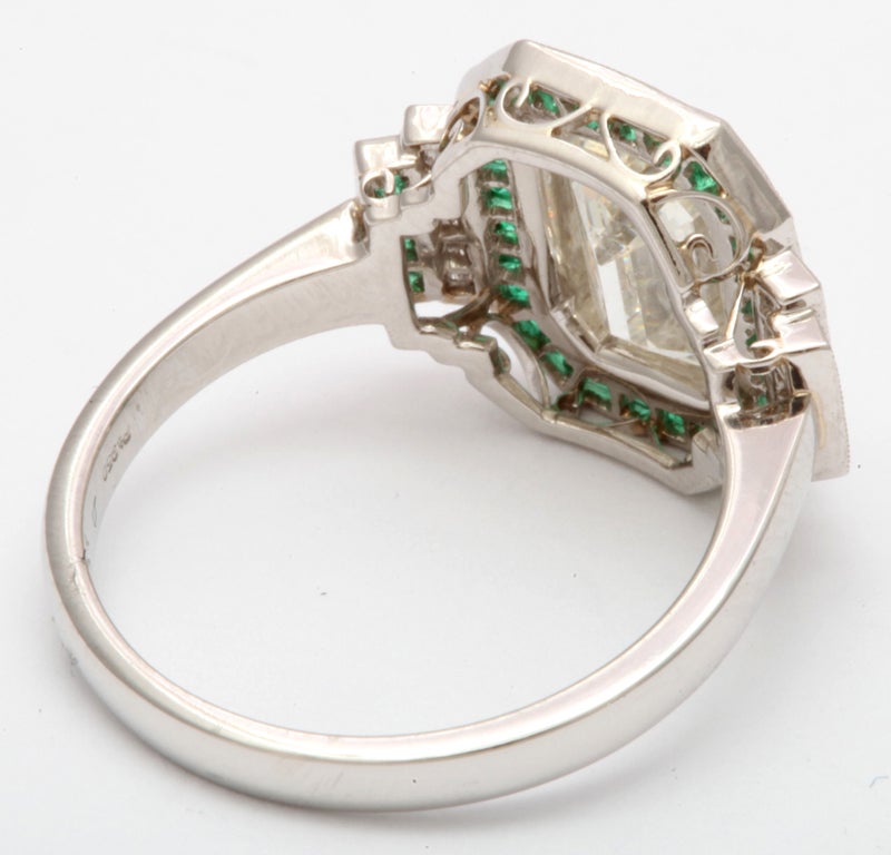 Striking Emerald Diamond Ring For Sale 1