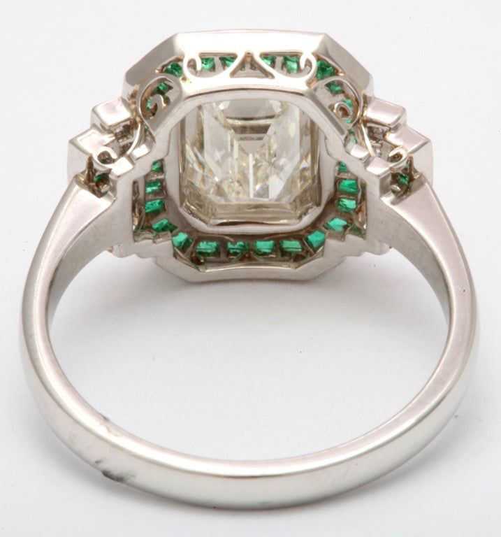 Striking Emerald Diamond Ring For Sale 2