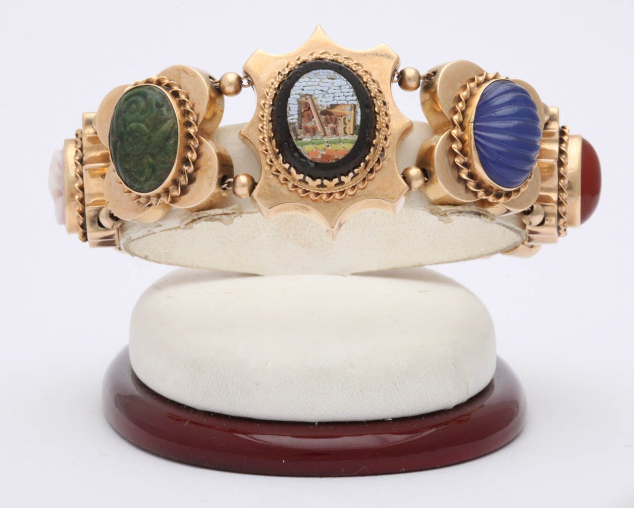 1950s Heavy Gold Unusual Slides Bracelet