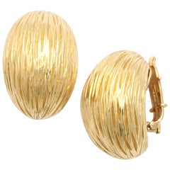 1950s Tiffany & Co. Gold Nugget Peanut Shell Clip On  Earrings