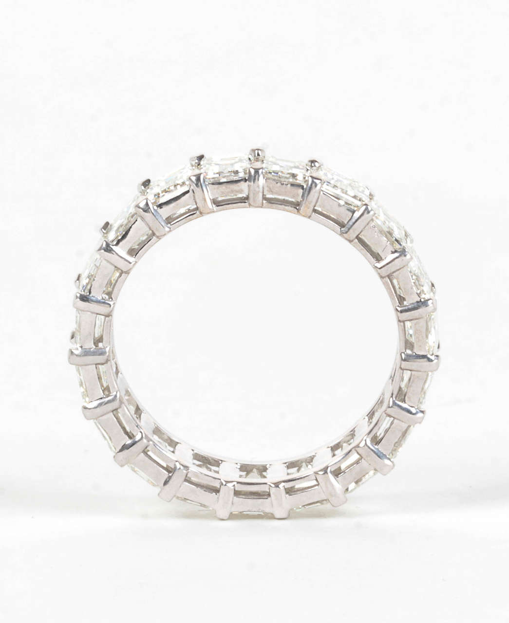 Emerald Cut Diamond Gold Eternity Band In New Condition In New York, NY