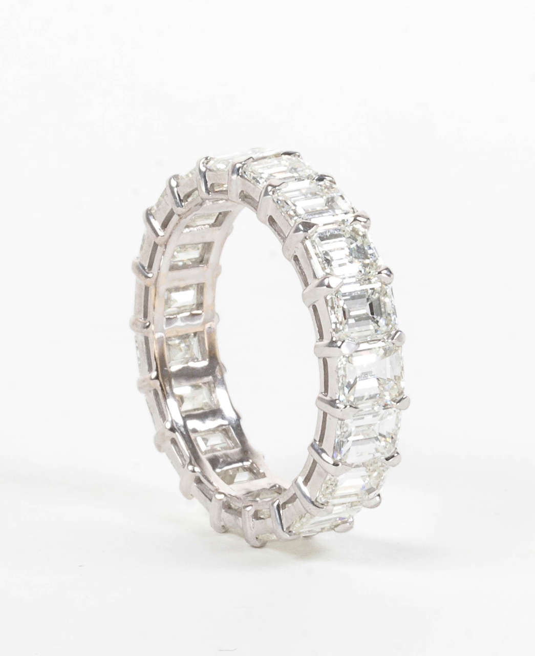 Women's Emerald Cut Diamond Gold Eternity Band