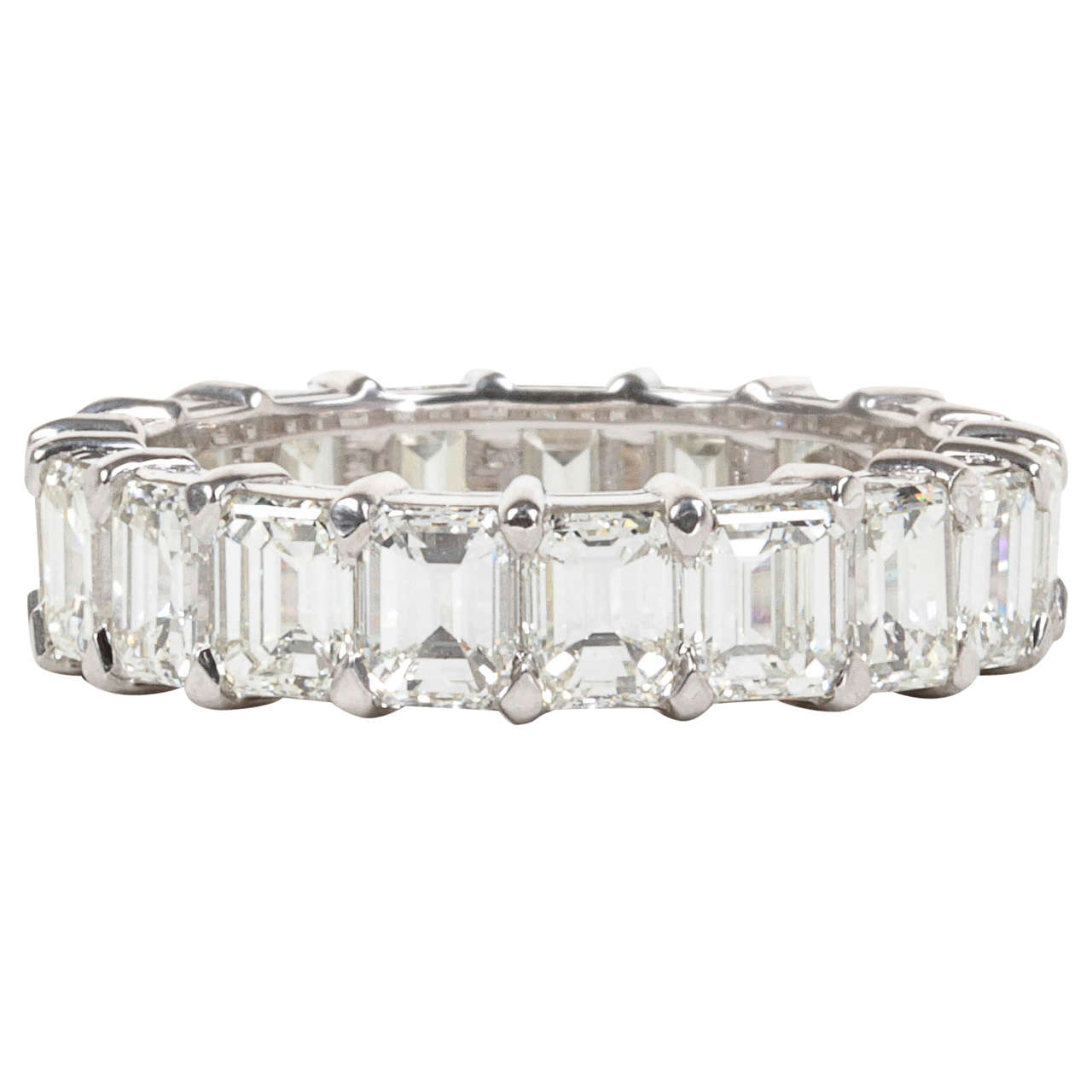 Emerald Cut Diamond Gold Eternity Band