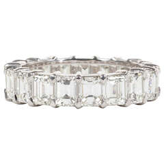 Emerald Cut Diamond Gold Eternity Band