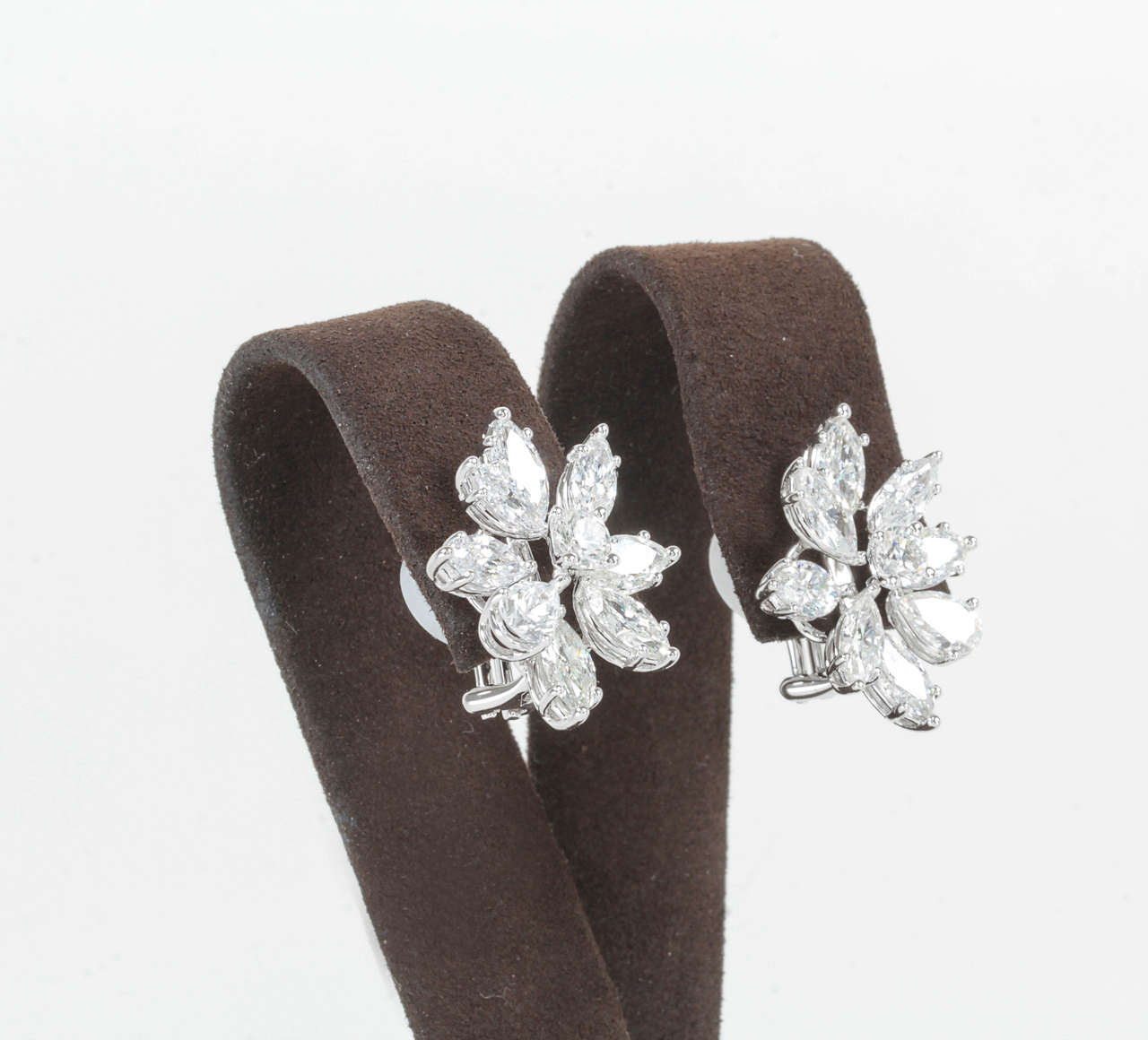 Women's Classic Diamond Gold Cluster Earrings