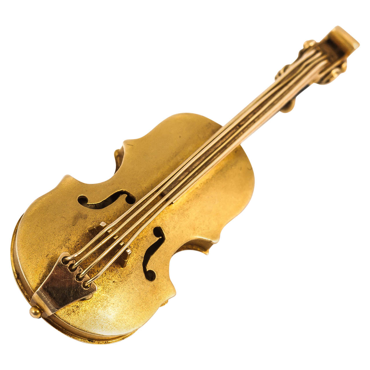 Late 19th Century Gold Violin Brooch