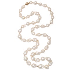 Baroque South Sea Pearl Necklace with Diamond Clasp