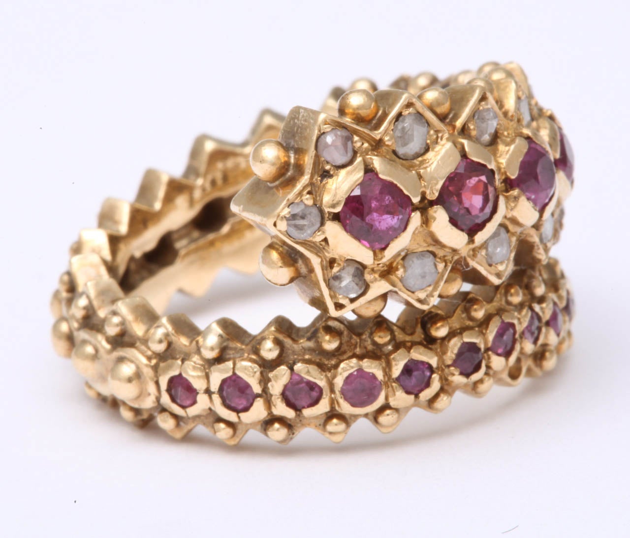 Lalaounis Ruby & Rose Diamond Ring In Excellent Condition In New York, NY