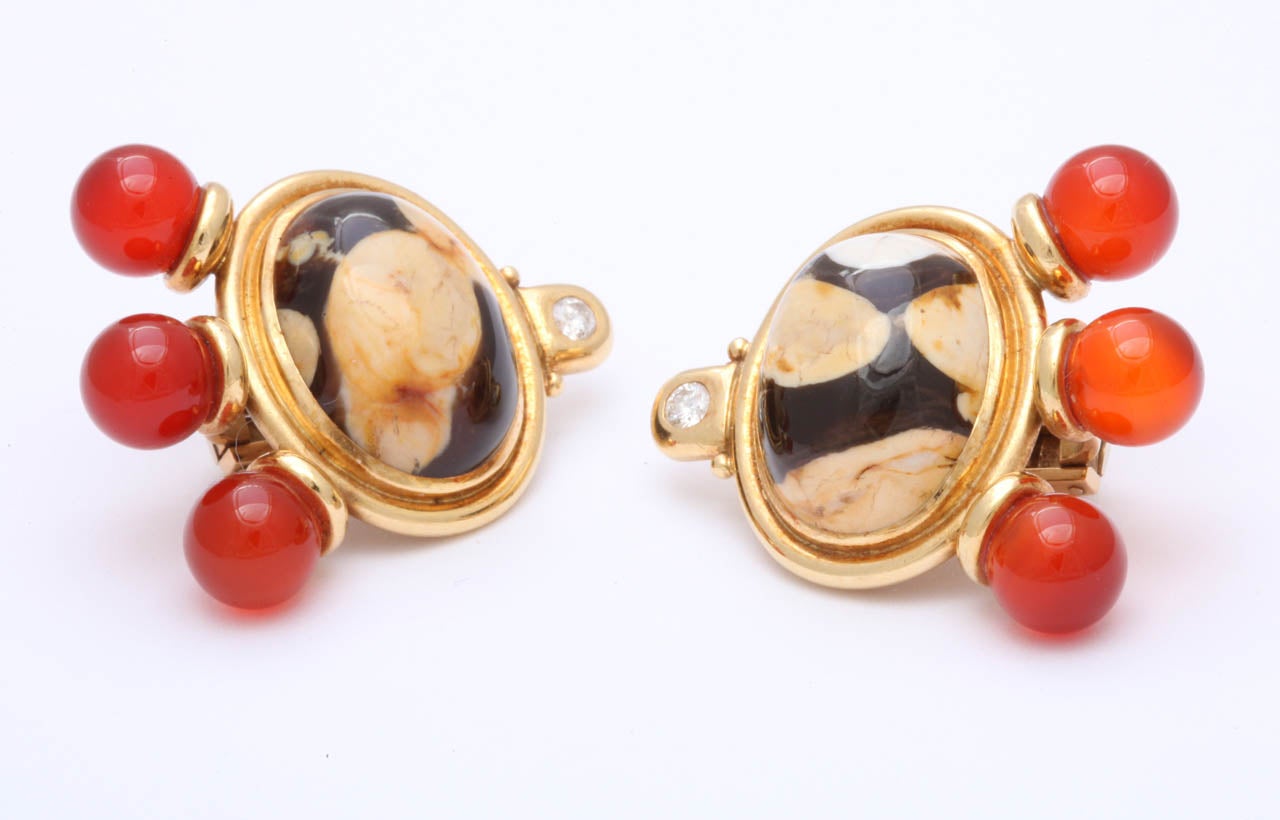 Women's Elizabeth Gage Fossilized Stone Earrings