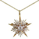 Antique Gold Diamond Star Pendant