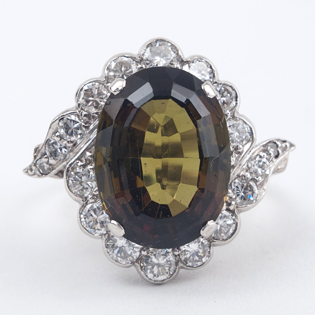 Edwardian Andalusite Diamond Platinum and Gold Ring Retirement Sale  For Sale
