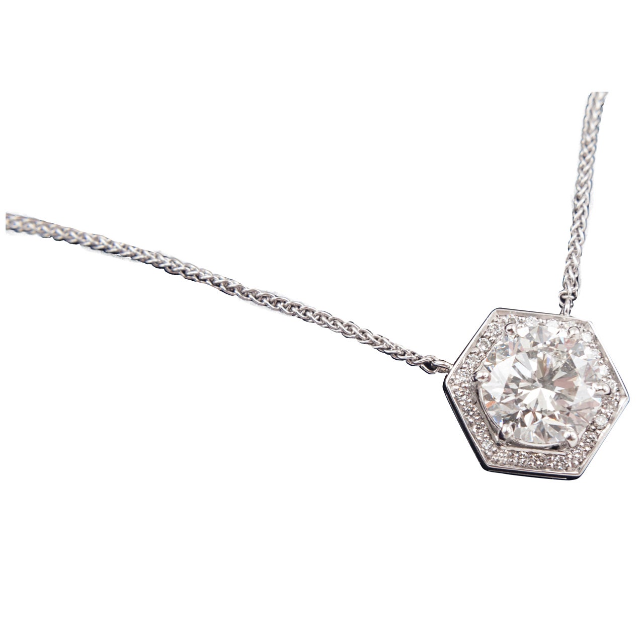 Platinum and Diamond Pendant For Sale at 1stdibs