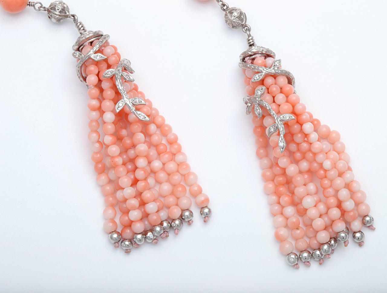 Women's Cathy Waterman Coral & Diamond Tassel Necklace