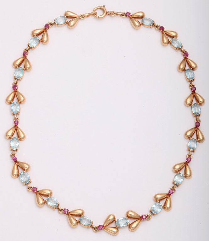 A perfect example of Tiffany jewelry from the 1940's.  We just had two additional links made to make the necklace 16