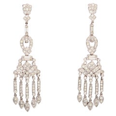 Fantastic 3 Inch Long Dangling Diamond gold Chandelier Earrings 5