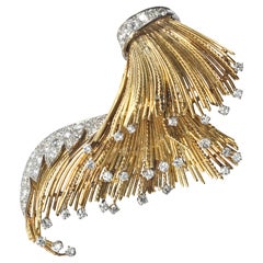 Gold and Diamond Pin Vintage Gold and Diamond Pin