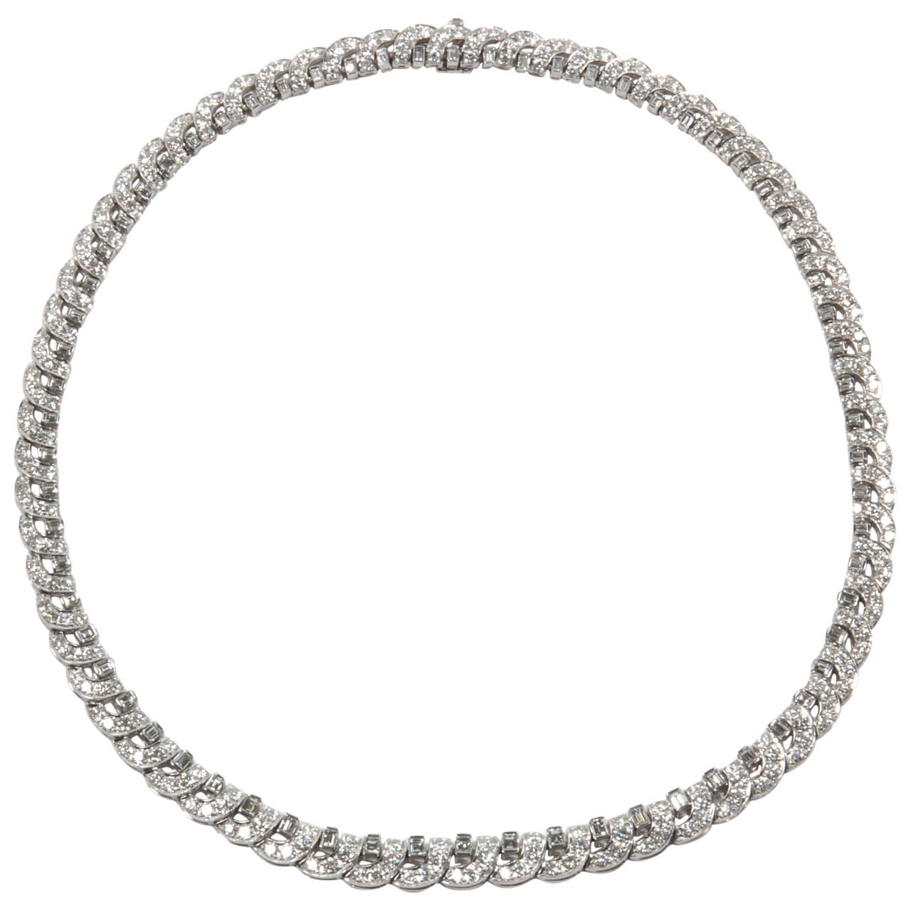Platinum and Diamond Necklace For Sale