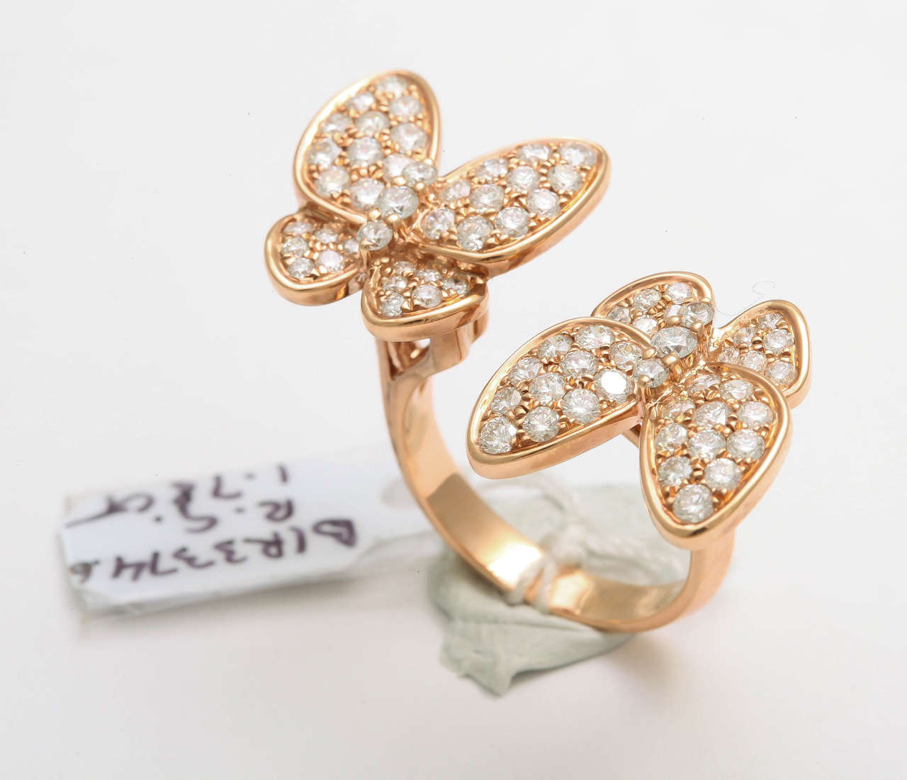 Diamond Gold Butterfly Ring For Sale 1