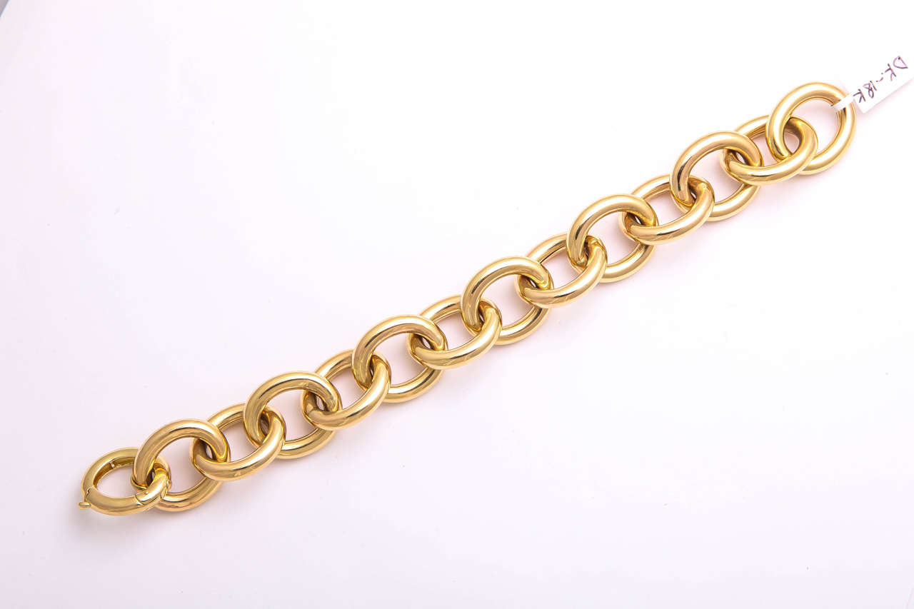 Italian Gold Link Bracelet In Excellent Condition For Sale In New York, NY
