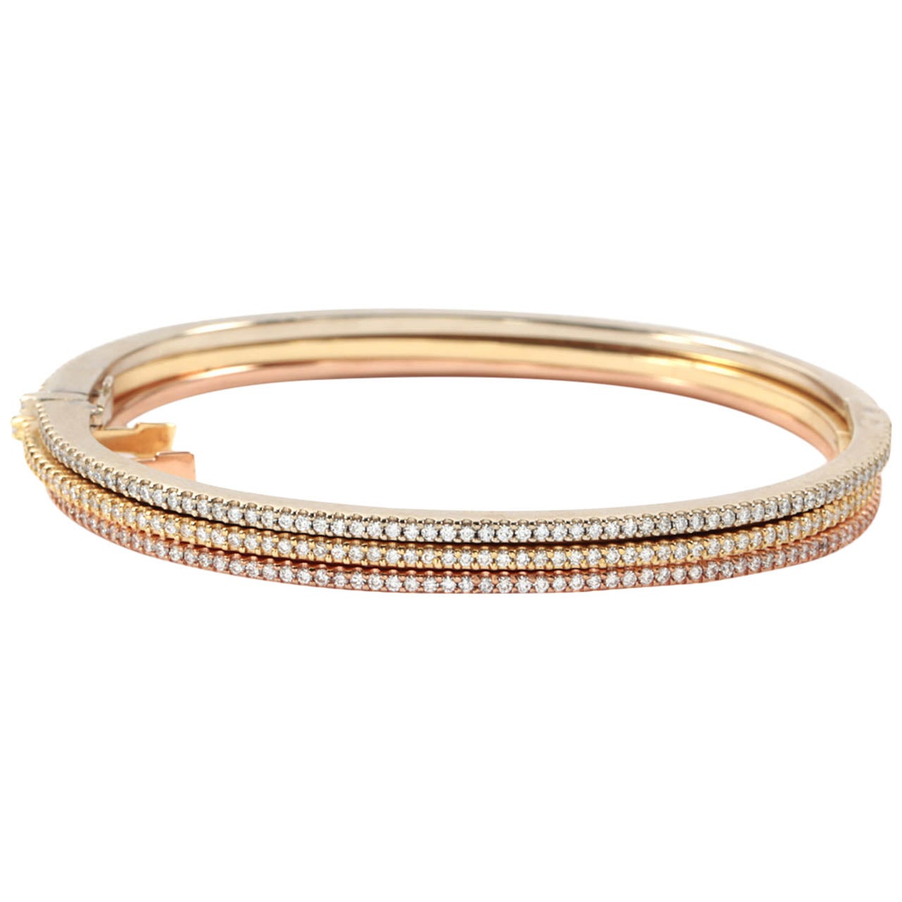 Gold Bangles with Diamonds