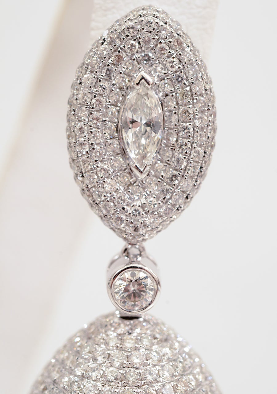 Women's Diamond Oval Earrings For Sale