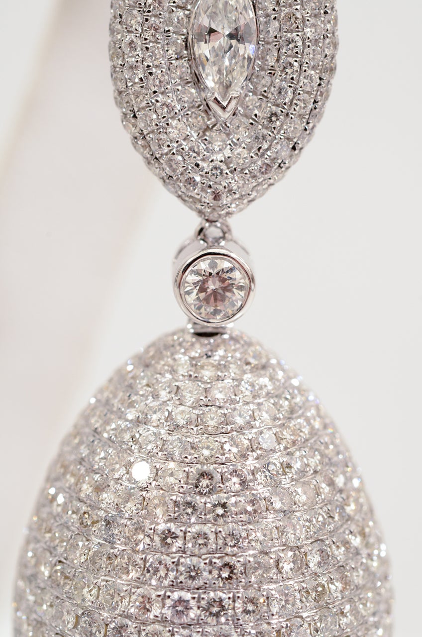 Diamond Oval Earrings For Sale 1