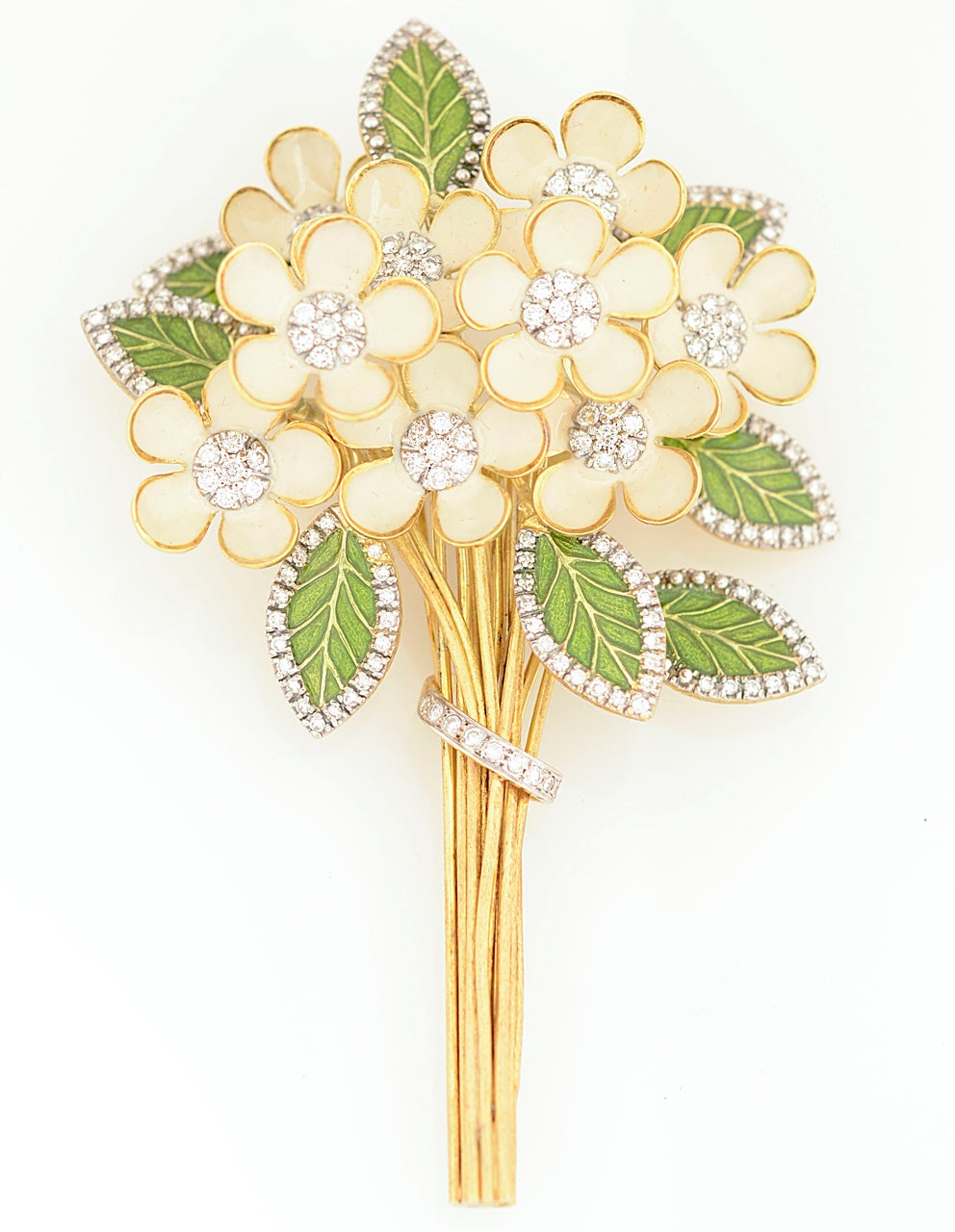 Palomino Large Enamel Flower Brooch