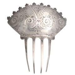 Antique Sterling Hair Comb, Made in the USA. c.1880