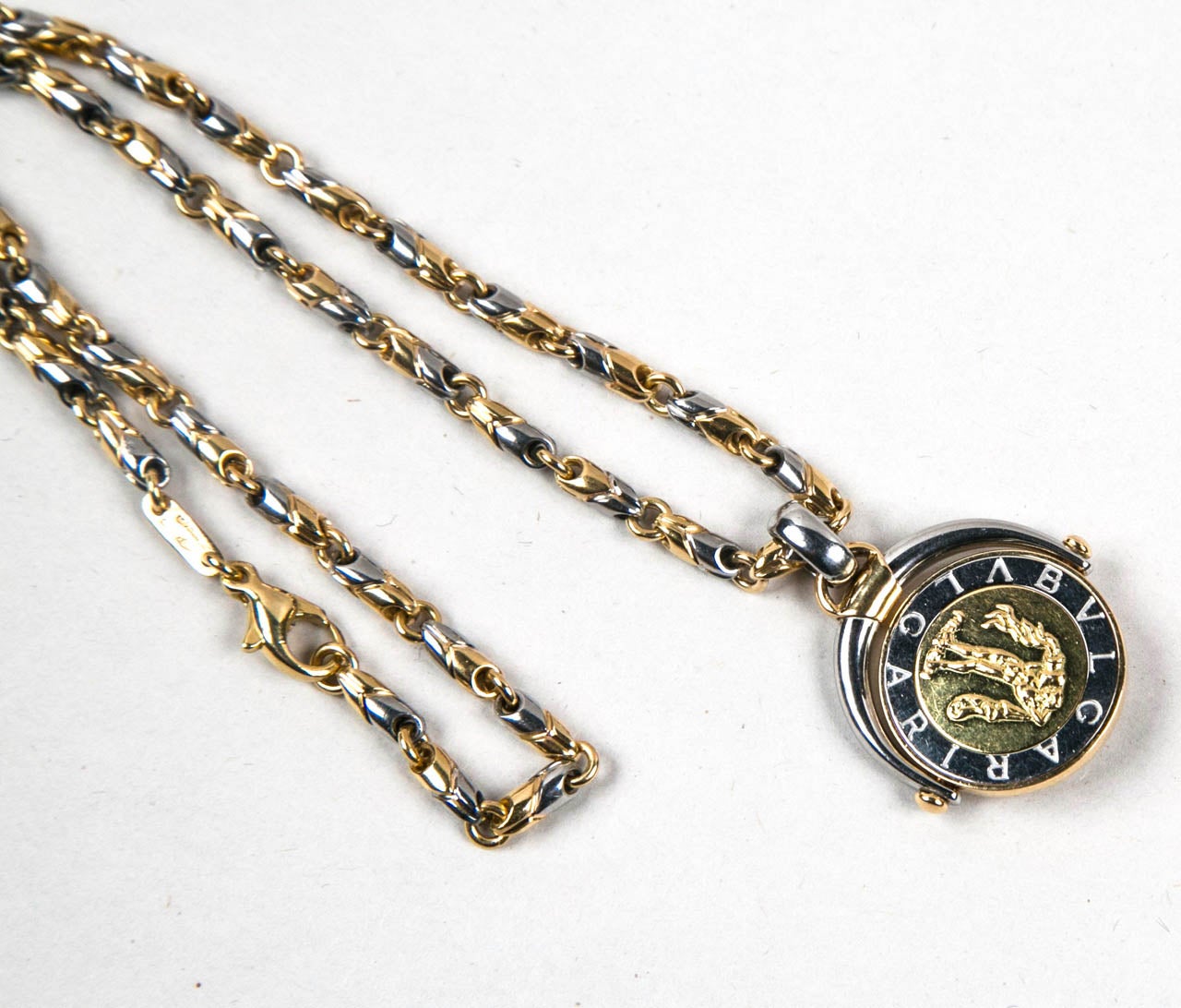Women's 1990's Rare Aquarius Bulgari Zodiac Pendant Necklace Presented by Carol Marks