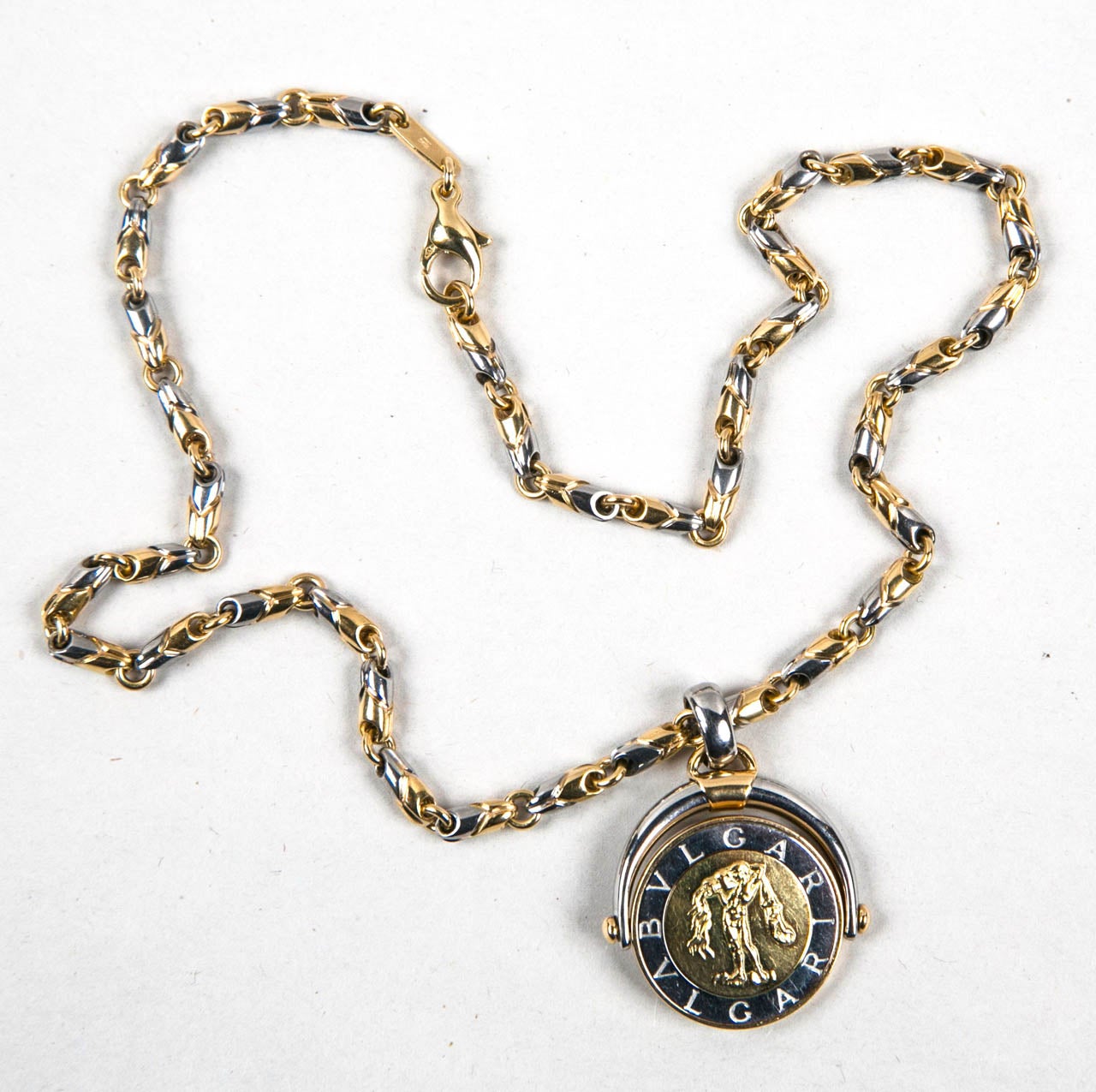 1990's Rare Aquarius Bulgari Zodiac Pendant Necklace Presented by Carol Marks In Excellent Condition In St.amford, CT