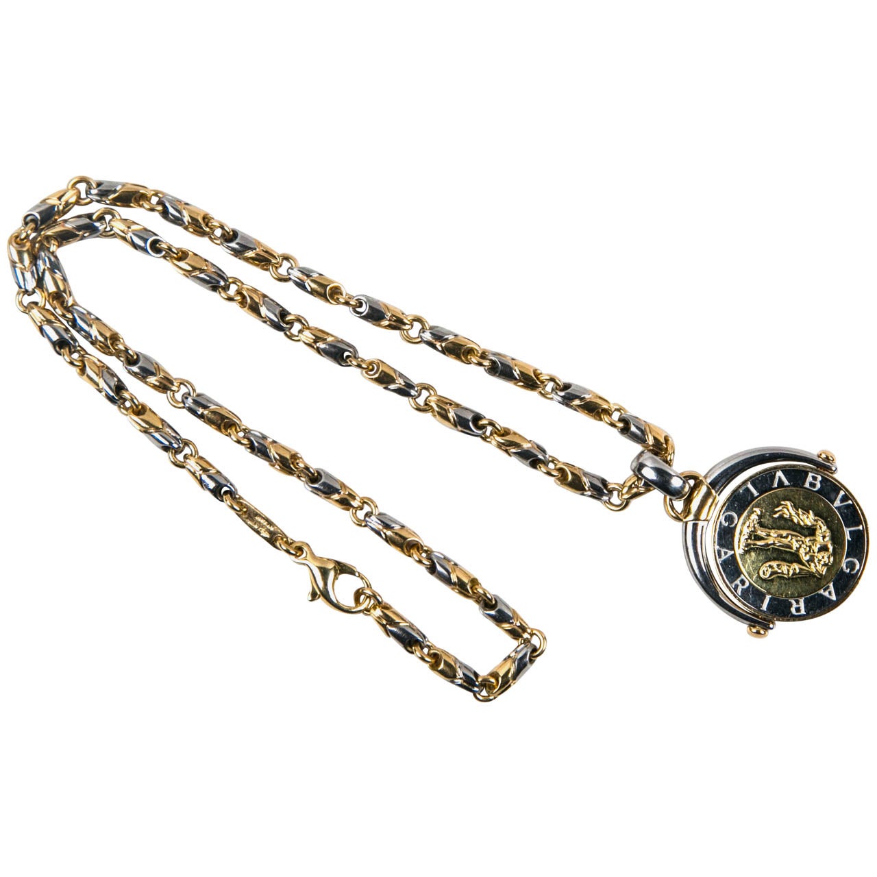 1990's Rare Aquarius Bulgari Zodiac Pendant Necklace Presented by Carol Marks