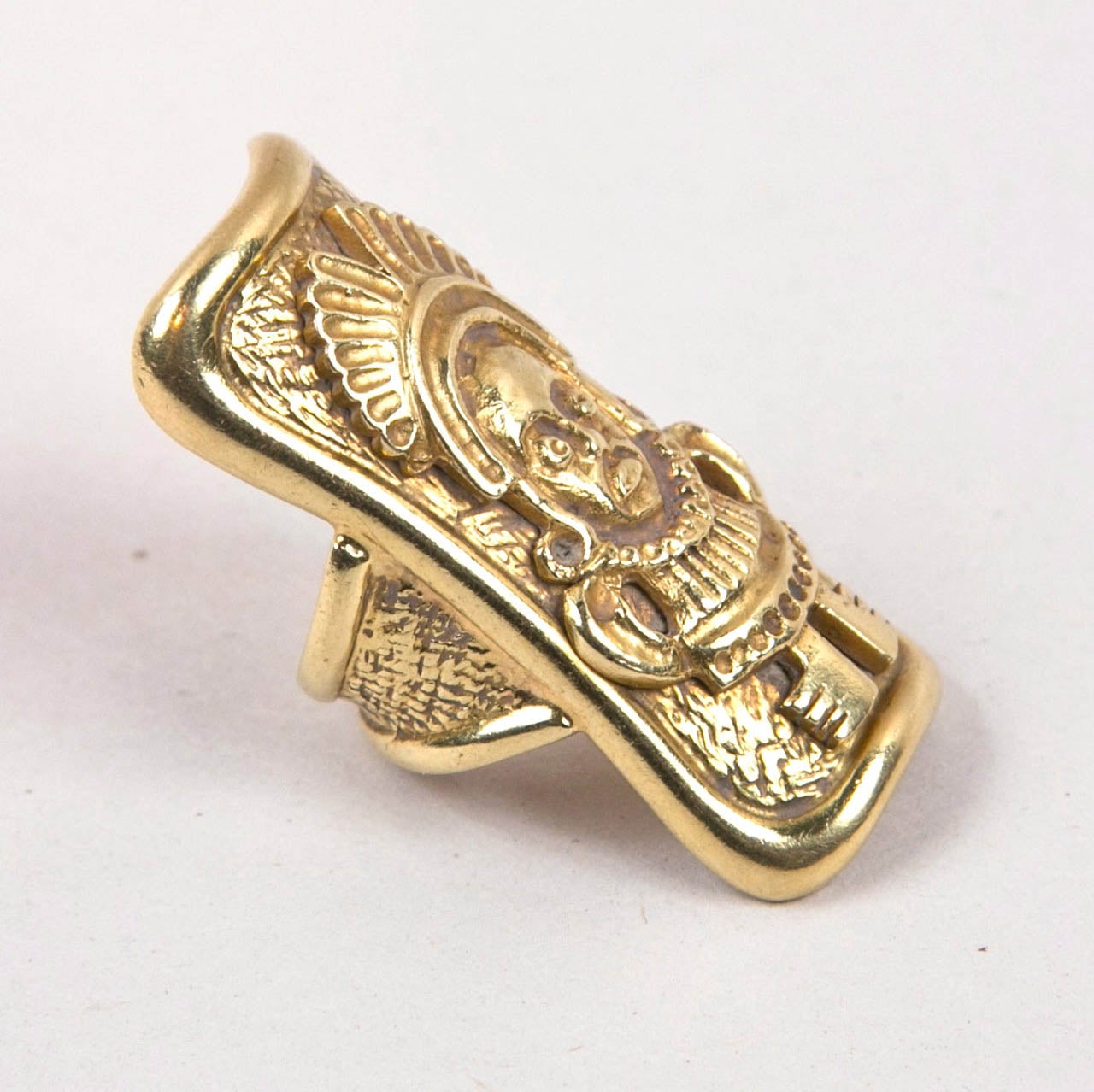 Handmade Gold Ancient Motif Ring Presented by Carol Marks In Excellent Condition In St.amford, CT