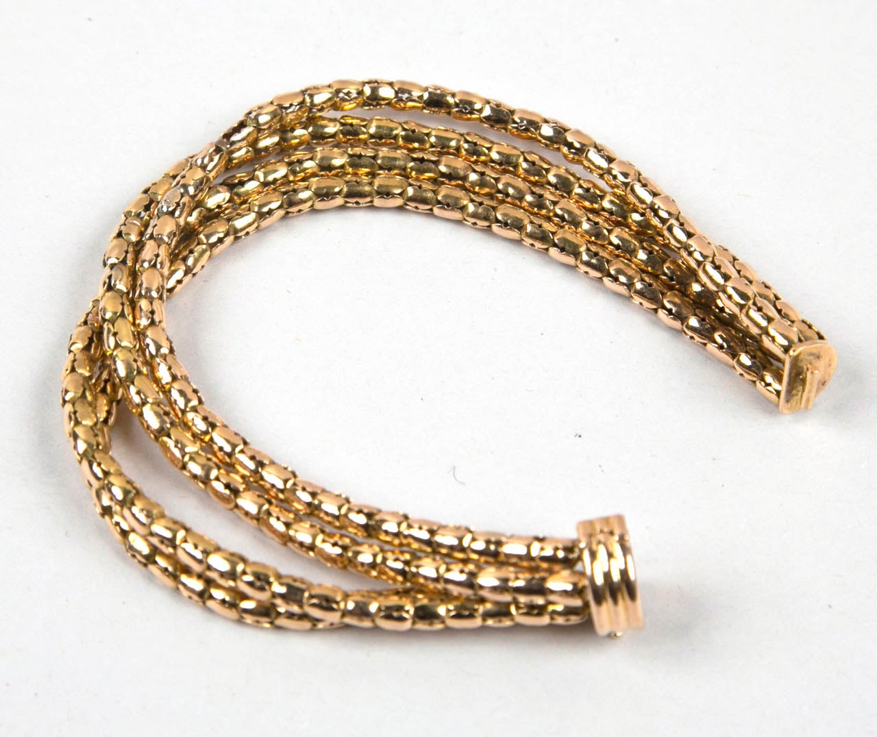 Italian Four Strand Gold Bracelet  In Excellent Condition In St.amford, CT
