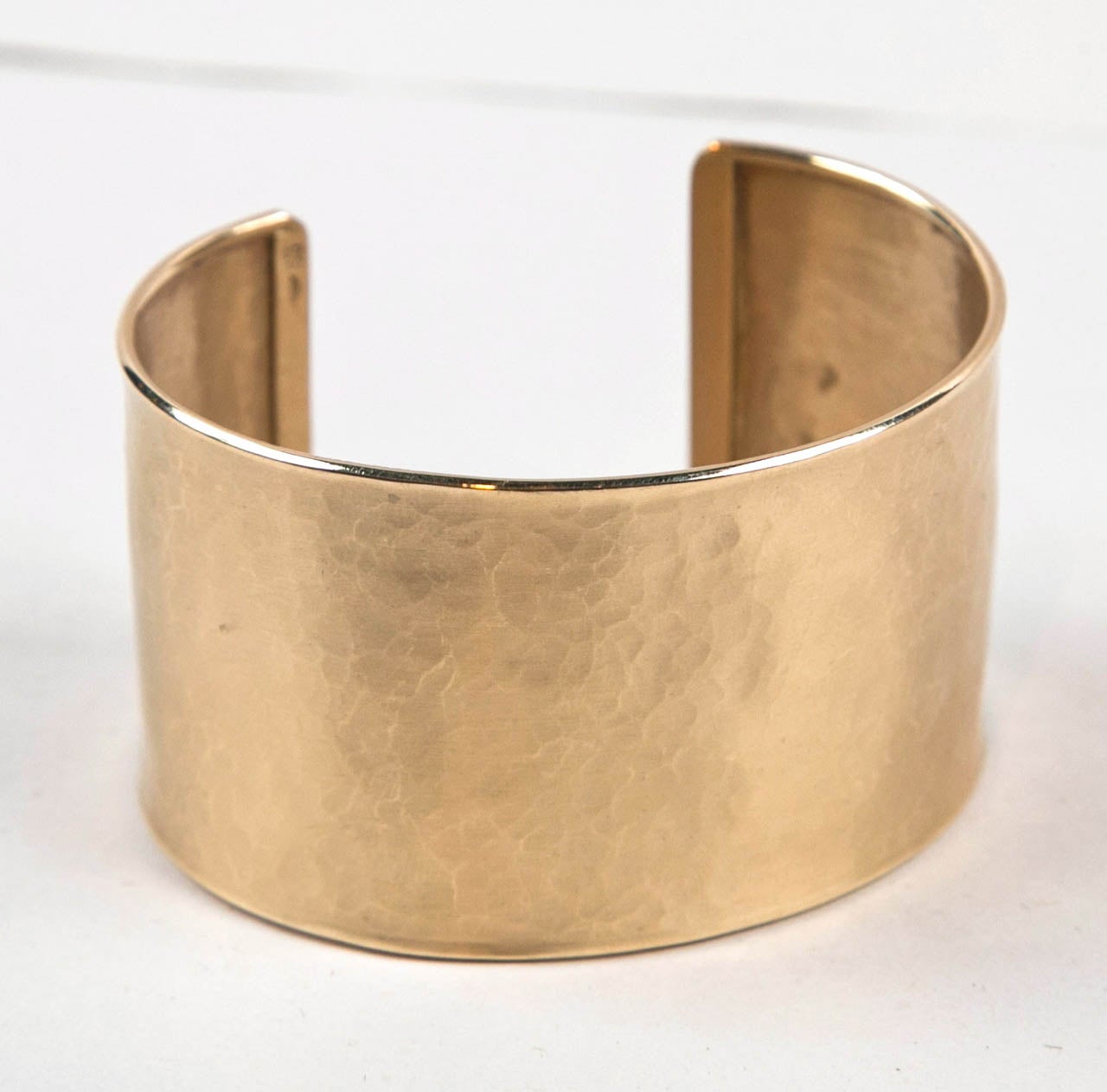 Handmade Pounded Gold Cuff Bracelet Presented by Jewelry and Such 1