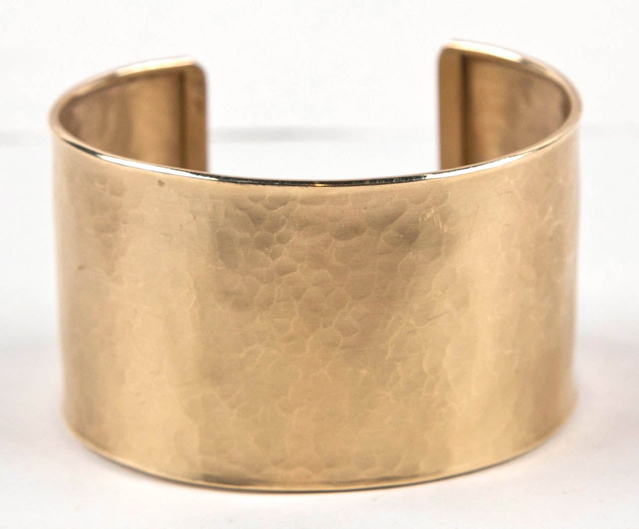 Contemporary Handmade Pounded Gold Cuff Bracelet Presented by Jewelry and Such