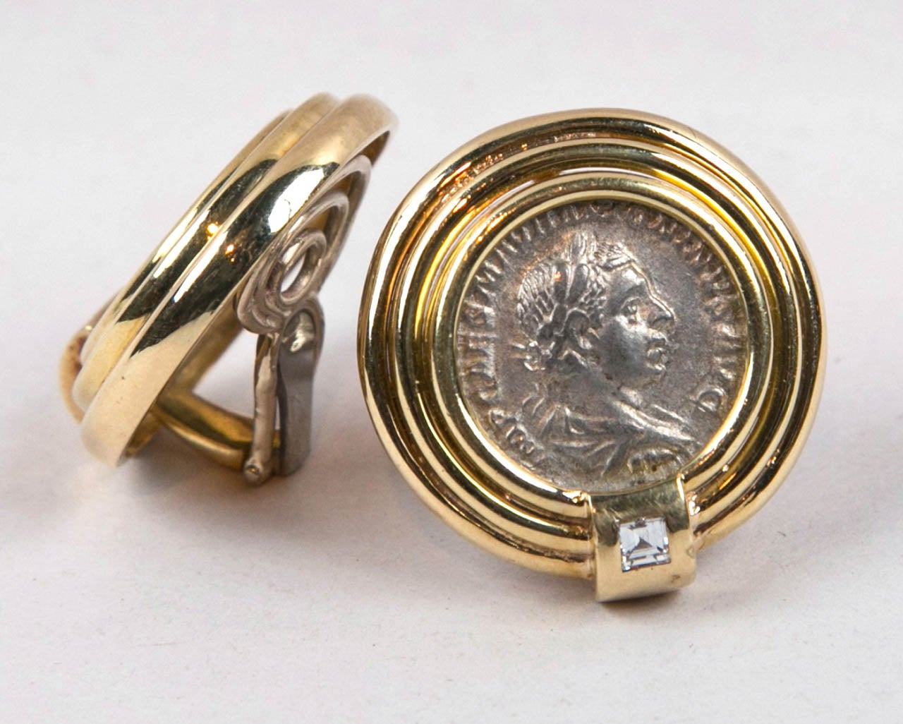 greek coin earrings